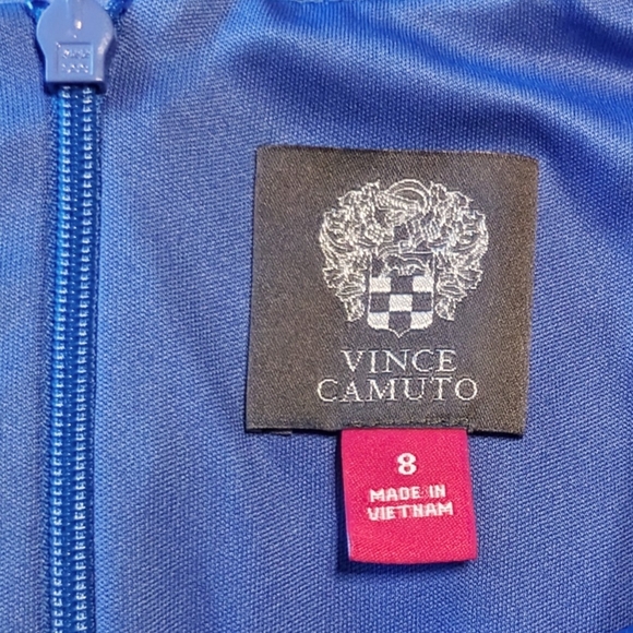 Vince Camuto, Brush Stroke Print, Pleated Fit & Flare,Halter Dress, Size 8 - Picture 6 of 14